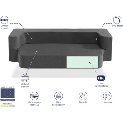 Kma-leão Colchão Dobrável 90x190 - Espessura 24 Cm Sofá-cama - Colchão Cama 7 Kma-leão Colchão Dobrável 90x190 - Espessura 24 Cm Sofá-cama - Colchão Cama - immagine 5