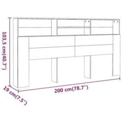 Testiera Con Contenitore Rovere Marrone 200x19x103,5 Cm VidaXL -LettoMania Italia 64153778 3