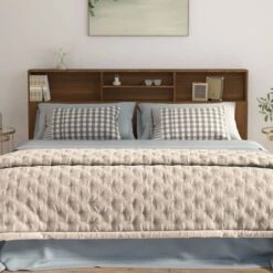 Testiera Con Contenitore Rovere Marrone 200x19x103,5 Cm VidaXL -LettoMania Italia 64153778 5