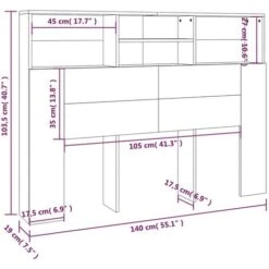 Testiera Con Scomparti Nera 140x19x103,5 Cm VidaXL 9 Testiera Con Scomparti Nera 140x19x103,5 Cm VidaXL -LettoMania Italia 64166784 3