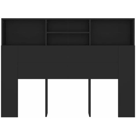 Testiera Con Scomparti Nera 140x19x103,5 Cm VidaXL 7 Testiera Con Scomparti Nera 140x19x103,5 Cm VidaXL - immagine 5