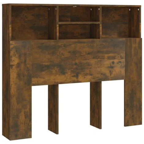 Testiera Con Scomparti Rovere Fumo 120x19x103,5 Cm VidaXL 3 Testiera Con Scomparti Rovere Fumo 120x19x103,5 Cm VidaXL