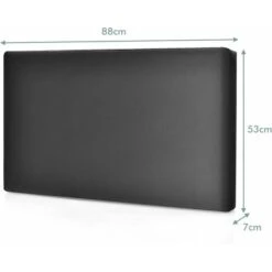 COSTWAY Testiera Da Letto Imbottita, Testiera A Muro Imbottita In Spugna Con Superficie In Tessuto Di Lino/Pelle PU, 88x53x7cm (Pelle PU-nero) 11 COSTWAY Testiera Da Letto Imbottita, Testiera A Muro Imbottita In Spugna Con Superficie In Tessuto Di Lino/Pelle PU, 88x53x7cm (Pelle PU-nero) -LettoMania Italia 66409691 5