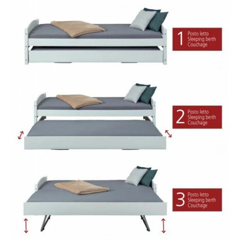 Letto In Legno Bianco Per Cameretta Bambini. Letti 5 Letto In Legno Bianco Per Cameretta Bambini. Letti - immagine 3