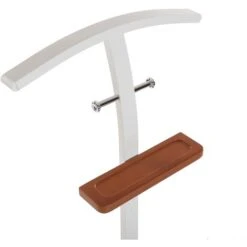 Versa Lauder Servo Muto Moderno E Multifunzionale, Appendiabiti Indossatore Per Camera Da Letto E Spogliatoio, Misure (A X L X L) 109 X 25 X 49 Cm, Metallo E Legno, Colore Bianco E Marrone -LettoMania Italia 69365128 3