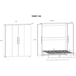 Letto A Parete TEDDY 160x200cm Verticale Artigianale Dorato 11 Letto A Parete TEDDY 160x200cm Verticale Artigianale Dorato -LettoMania Italia 69700053 5