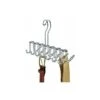 IDesign Organizer Armadio Con 14 Ganci, Portacravatte Piccolo In Metallo Cromato, Porta Cinture Ideale Per Cravatte E Accessori, Argento