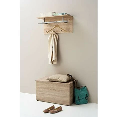 13Casa - Vienna D1 - Appendiabiti. Dim: 72x29,5x35 H Cm. Col: Rovere Chiaro. Mat: Nobilitato. 6 13Casa - Vienna D1 - Appendiabiti. Dim: 72x29,5x35 H Cm. Col: Rovere Chiaro. Mat: Nobilitato. - immagine 4