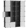 SONGMICS Guardaroba Modulare, Armadietto Fai Da Te, Scaffale A 5 Ripiani 4 Righe Con Scomparti A Cubo, Mobiletto In Plastica, 143 X 36 X 178 Cm, Nero Floreale LPC30H -LettoMania Italia 70752127 1