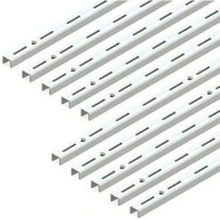 Emuca 7907812 Profilo Cremagliera Perforazione Semplice Passo 50mm Per Supporti Di Mensola, Bianco, L 1000mm, Set Di 10 Pezzi