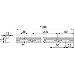 Emuca 7907812 Profilo Cremagliera Perforazione Semplice Passo 50mm Per Supporti Di Mensola, Bianco, L 1000mm, Set Di 10 Pezzi -LettoMania Italia 70777935 3