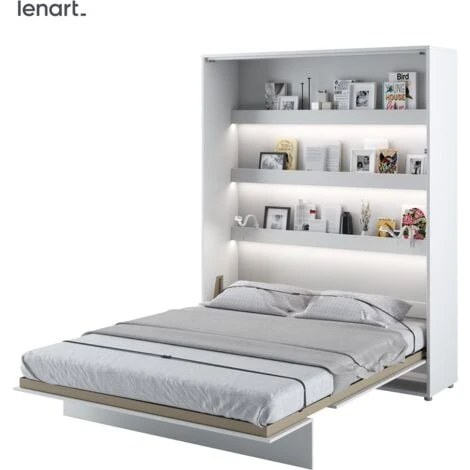 Lenart Letto A Scomparsa BED CONCEPT 12 160x200 Verticale Bianco Opaco 3 Lenart Letto A Scomparsa BED CONCEPT 12 160x200 Verticale Bianco Opaco