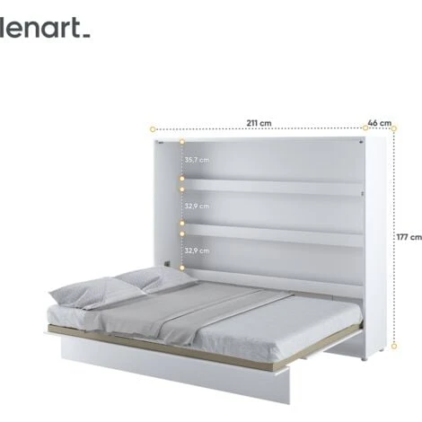 Lenart Letto A Scomparsa BED CONCEPT 14 160x200 Orizzontale Bianco Opaco 5 Lenart Letto A Scomparsa BED CONCEPT 14 160x200 Orizzontale Bianco Opaco - immagine 3