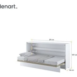 Lenart Letto A Scomparsa BED CONCEPT 06 90x200 Orizzontale Bianco Opaco -LettoMania Italia 71155342 3
