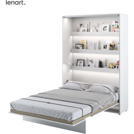 Lenart Letto A Scomparsa BED CONCEPT 01 140x200 Verticale Bianco Opaco 3 Lenart Letto A Scomparsa BED CONCEPT 01 140x200 Verticale Bianco Opaco