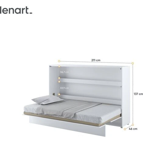 Lenart Letto A Scomparsa BED CONCEPT 05 120x200 Orizzontale Bianco Opaco 5 Lenart Letto A Scomparsa BED CONCEPT 05 120x200 Orizzontale Bianco Opaco - immagine 3