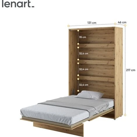 Lenart Letto A Scomparsa BED CONCEPT 02 120x200 Verticale Rovere Artigianale 5 Lenart Letto A Scomparsa BED CONCEPT 02 120x200 Verticale Rovere Artigianale - immagine 3