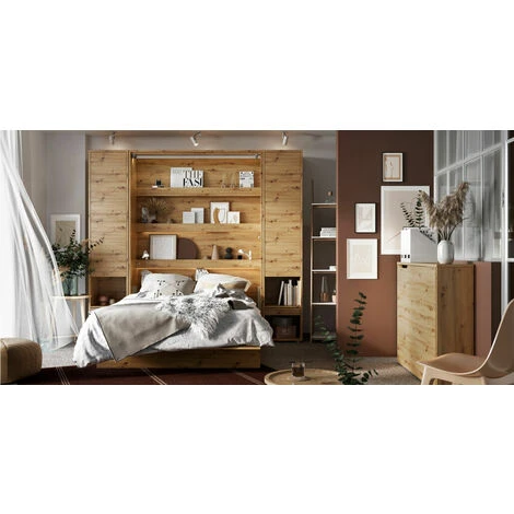 Lenart Letto A Scomparsa BED CONCEPT 02 120x200 Verticale Rovere Artigianale 6 Lenart Letto A Scomparsa BED CONCEPT 02 120x200 Verticale Rovere Artigianale - immagine 4