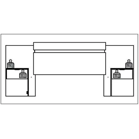 Testata Letto Allungabile Con Comodini 140/160 Cm Naturale E Nero - PARATI 7 Testata Letto Allungabile Con Comodini 140/160 Cm Naturale E Nero - PARATI - immagine 5