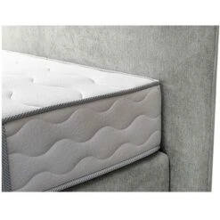 Set Letto Boxspring Testata + Rete + Materasso 160 X 200 Cm Tessuto Grigio - QUINTESSENCE Di PALACIO -LettoMania Italia 72258217 4