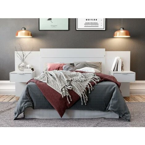 Testata Letto Allungabile Con Comodini - 140/160 Cm - Bianco - PARATI 4 Testata Letto Allungabile Con Comodini - 140/160 Cm - Bianco - PARATI - immagine 2