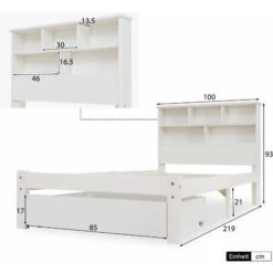 Letto Singolo In Legno Massello Bianco Con Cassetto E Testiera - 90x200cm -LettoMania Italia 72744355 3