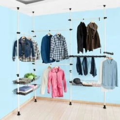 SoBuy Appendiabiti Telescopico, Scaffale Telescopico, Set Telescopico,Altezza Regolabile,FRG38 -LettoMania Italia 7450118 5