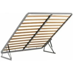 ☁️ Nuvola™ - Rete Letto Contenitore 450STD Singola 80x190 Con Apertura A Compasso - ✅ Ortopedica, Doghe In Legno - Struttura In Ferro - Più Comoda Grazie Alla Maggiore Apertura Della Rete In Altezza