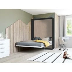 Letto Estraibile Apertura Verticale Manuale 140 X 200 Cm Naturale E Antracite - MALINA 8 Letto Estraibile Apertura Verticale Manuale 140 X 200 Cm Naturale E Antracite - MALINA -LettoMania Italia 76690904 2