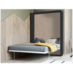 Letto Estraibile Apertura Verticale Manuale 140 X 200 Cm Naturale E Antracite - MALINA 9 Letto Estraibile Apertura Verticale Manuale 140 X 200 Cm Naturale E Antracite - MALINA -LettoMania Italia 76690904 3