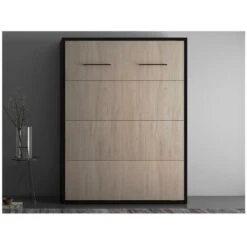 Letto Estraibile Apertura Verticale Manuale 140 X 200 Cm Naturale E Antracite - MALINA 11 Letto Estraibile Apertura Verticale Manuale 140 X 200 Cm Naturale E Antracite - MALINA -LettoMania Italia 76690904 5