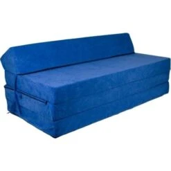 Materasso Pieghevole Con Cuscino - Fodera Lavabile - 200 Cm X 120 Cm X 10 Cm - Blu Scuro
