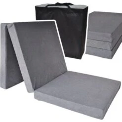Materasso Ospite Grigio - Materasso Pieghevole - 195x80x10 Cm - Materasso Da Campeggio