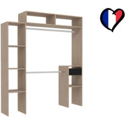 Armadio In Legno Estendibile, 2 Armadi, 4 Ripiani, 1 Cassetto -LettoMania Italia 77807359 3