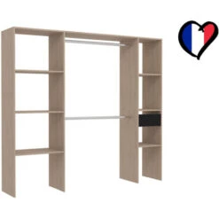 Armadio In Legno, 6 Ripiani, 1 Cassetto, 2 Armadi: 198x40x180 -LettoMania Italia 77807362 3