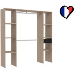 Armadio In Legno, 6 Ripiani, 1 Cassetto, 2 Armadi: 180x40x180 -LettoMania Italia 77807363 3