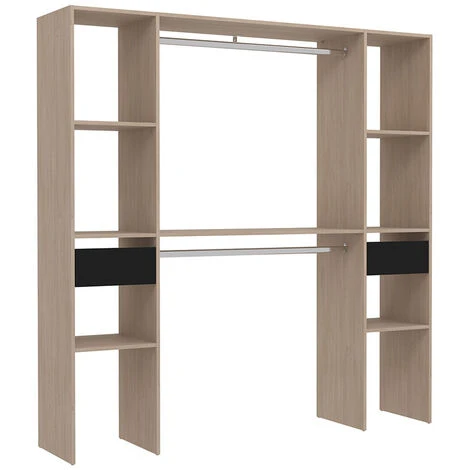 Armadio In Legno, 6 Ripiani, 2 Cassetti, 2 Armadi: 180x40x180 3 Armadio In Legno, 6 Ripiani, 2 Cassetti, 2 Armadi: 180x40x180