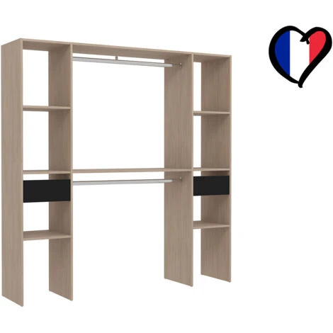 Armadio In Legno, 6 Ripiani, 2 Cassetti, 2 Armadi: 180x40x180 5 Armadio In Legno, 6 Ripiani, 2 Cassetti, 2 Armadi: 180x40x180 - immagine 3