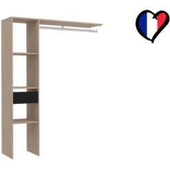 Armadio In Legno, 3 Ripiani, 1 Cassetto, Un Guardaroba: 138x40x180 -LettoMania Italia 77807372 3