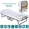 EVERGREENWEB - Brandina Pieghevole Con Materasso Memory Foam 90x200 Cm Alto 12 Cm + Cuscino Gratis, Rivestimento Sfoderabile Rete Singola A Doghe Legno Ortopedica, Letto Salvaspazio Offerta