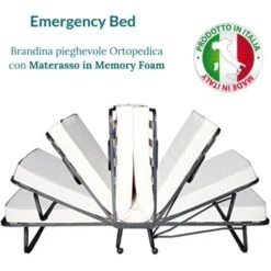 EVERGREENWEB - Brandina Pieghevole Con Materasso Memory Foam 90x200 Cm Alto 12 Cm + Cuscino Gratis, Rivestimento Sfoderabile Rete Singola A Doghe Legno Ortopedica, Letto Salvaspazio Offerta -LettoMania Italia 80799939 4