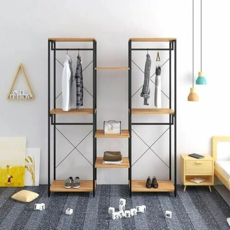 WOLTU Stand Appendiabiti Attaccapanni Guardaroba Armadio Scaffale Porta Abiti 5 WOLTU Stand Appendiabiti Attaccapanni Guardaroba Armadio Scaffale Porta Abiti - immagine 3