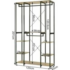 WOLTU Stand Appendiabiti Con Scarpiera Guardaroba In Legno E Acciaio Da Ingresso -LettoMania Italia 80879847 3