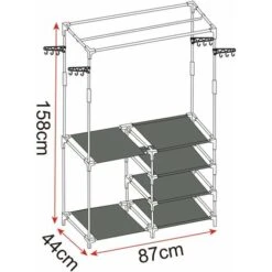 WOLTU Stand Appendiabiti Con Ganci E Scarpiera 4 Ripiani Scaffale Porta Abiti -LettoMania Italia 80879933 4