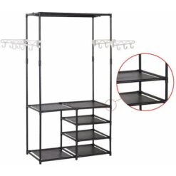 WOLTU Stand Appendiabiti Con Ganci E Scarpiera 4 Ripiani Scaffale Porta Abiti -LettoMania Italia 80879933 5
