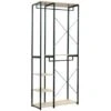 WOLTU Attaccapanni Stand Appendiabiti Con Scaffali Legno Metallo 90x40x204.5cm Nero + Rovere Chiaro -LettoMania Italia 80879936 1