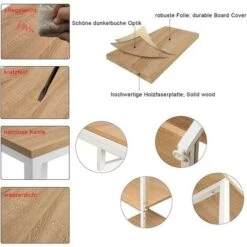 WOLTU Attaccapanni Stand Appendiabiti Con Scaffali Legno Metallo 90x40x204.5cm Bianco + Rovere Chiaro 10 WOLTU Attaccapanni Stand Appendiabiti Con Scaffali Legno Metallo 90x40x204.5cm Bianco + Rovere Chiaro -LettoMania Italia 80879976 4