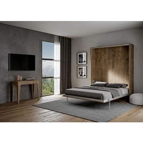 Letto A Scomparsa Verticale Matrimoniale 160 Cm Noce KENTARO 3 Letto A Scomparsa Verticale Matrimoniale 160 Cm Noce KENTARO