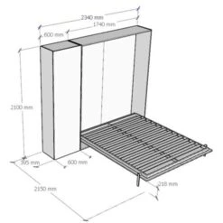 Letto A Scomparsa Matrimoniale 160 Cm Con Colonna Bianco KENTARO 9 Letto A Scomparsa Matrimoniale 160 Cm Con Colonna Bianco KENTARO -LettoMania Italia 81262816 3