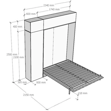 Letto Matrimoniale A Scomparsa 160 Cm Con Mobili Bianco KENTARO 5 Letto Matrimoniale A Scomparsa 160 Cm Con Mobili Bianco KENTARO - immagine 3